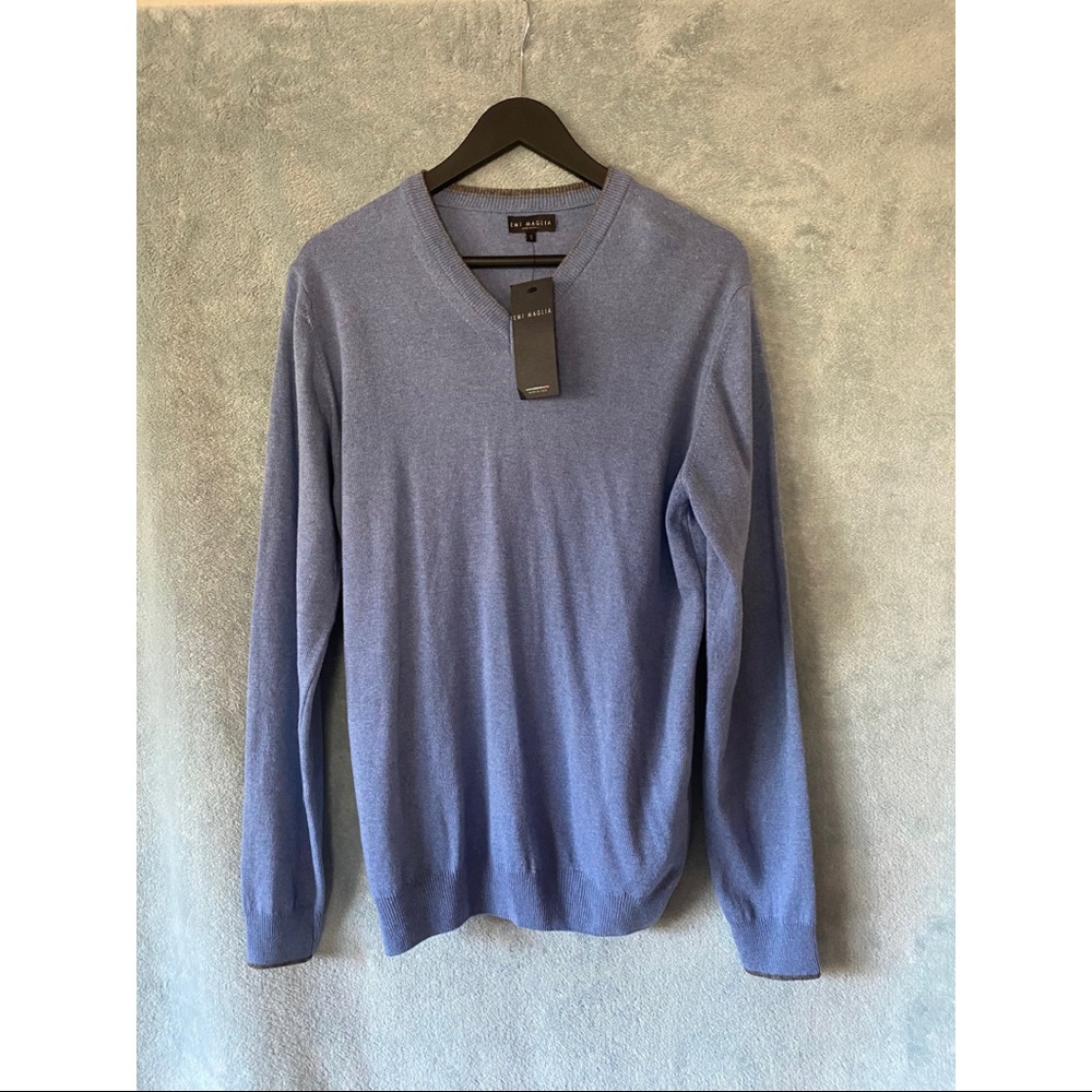 2 for $40 | Emi Maglia | Blue V-Neck Long Sleeve Sweater | NWT | Size Small
